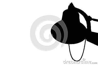 Close-up black lonely bell on white background Stock Photo