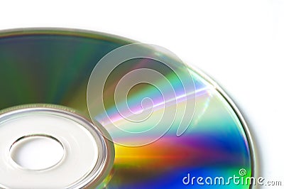Close up of of blank compact disk or dvd Stock Photo