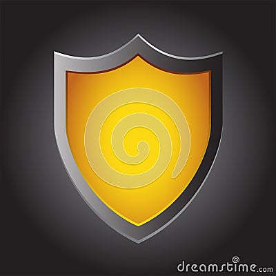 Yellow shield icon Stock Photo