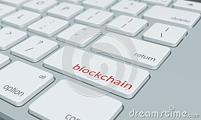 Close up of blockchain keyboard button Stock Photo