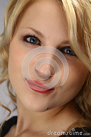 Close up of Blonde Teenager Stock Photo