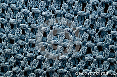 Close up of blue crocheted afghan blanket Stock Photo
