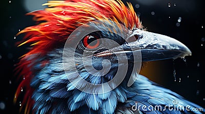 Close up of a blue feathered beak nature beauty in bird Stock Photo