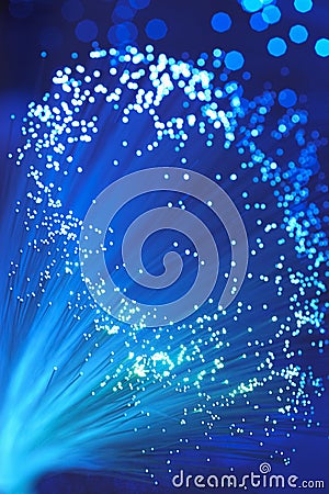 Close up of blue fibre optics Stock Photo