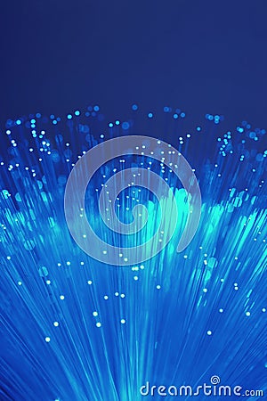 Close up of blue fibre optics Stock Photo