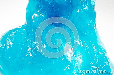Close up blue jelly on white background Stock Photo