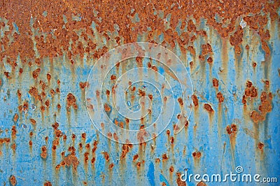 Blue Metal with Rust Stock Photo