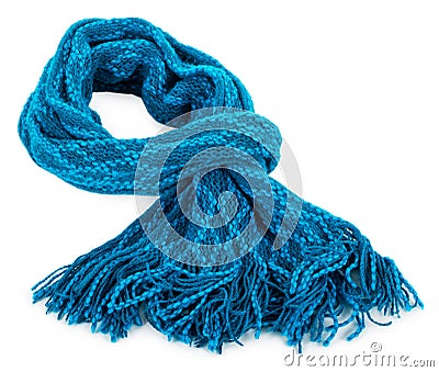 Blue woolen scarf Stock Photo