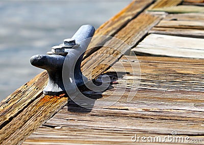 Close-Up of Boating Cleat Stock Photo