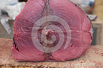 Close up bowels of cutted tuna fish Stock Photo