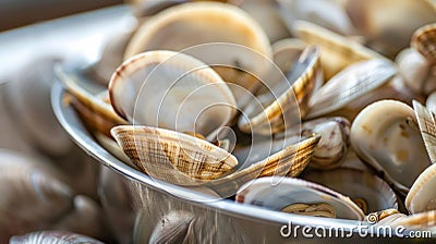 Fresh Clams in a Bowl Stock Photo