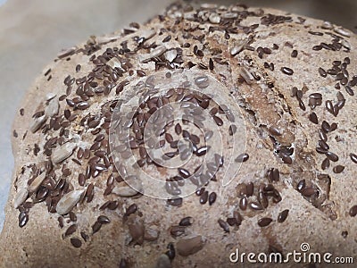 Close up of bread with seeds Stock Photo