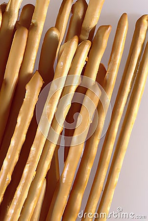 Close up of breadsticks on grey background created using generative ai technology Stock Photo