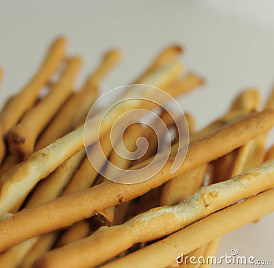 Close up of breadsticks on grey background created using generative ai technology Stock Photo