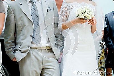 Close-up of bride and groom Stock Photo