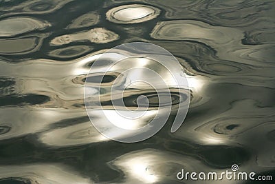 Brightness in the dark,Beautiful pattern black and white tones of water waves Stock Photo