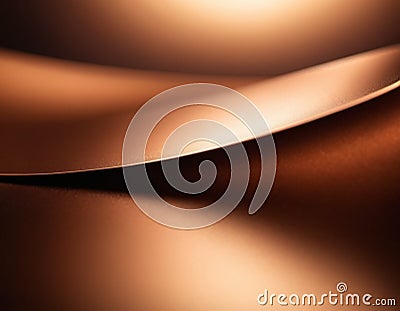 A close-up of bronze surface with a gradient, featuring curved lines and subtle light reflections. The texture of the Stock Photo