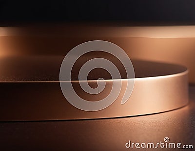 A close-up of bronze surface with a gradient, featuring curved lines and subtle light reflections. The texture of the Stock Photo