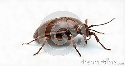 A close-up of a brown beetle with a glossy shell Stock Photo