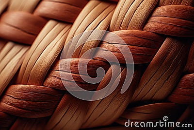 Close up of brown braided rattan texture. Abstract background Stock Photo