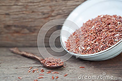 Close up of brown rice, Healthy and super food Stock Photo