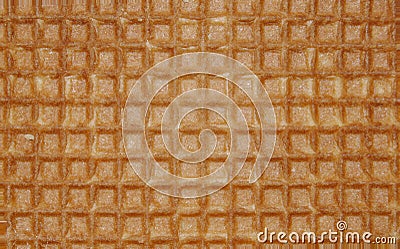 Close up brown sweet waffle squares background Stock Photo