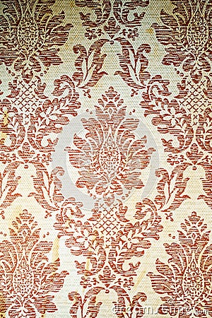 Close-up of brown vintage patterned material Stock Photo