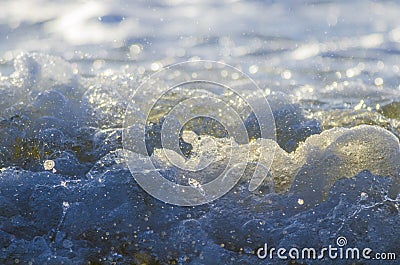 Close-up of frothy bubbling water Stock Photo