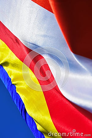 Close-up of Buddhist Flag Stock Photo