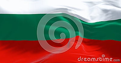 Close-up of Bulgaria national flag waving in the wind Cartoon Illustration