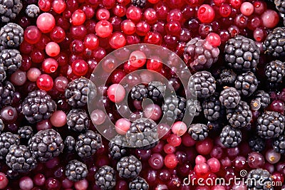 close-up of the bumpy surface of frozen berries Stock Photo