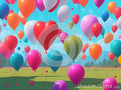 close up of a bunch of balloons, many baloons Stock Photo