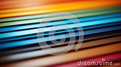 A close up of a bunch of colored pencils stacked on top of each other, AI Stock Photo