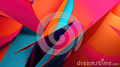 A close up of a bunch of colorful papers. AI generative image. Stock Photo