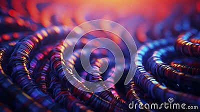 A close up of a bunch of colorful wires, AI Stock Photo