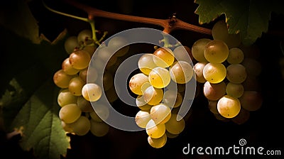 Close-up of a bunch of grapes on grapevine Stock Photo