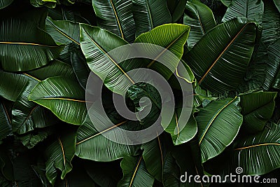 A close up of a bunch of green tropical exotic leaves Stock Photo