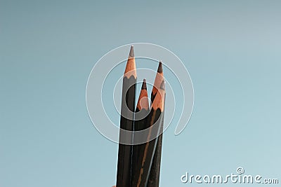 a close up of a bunch of pencils Stock Photo