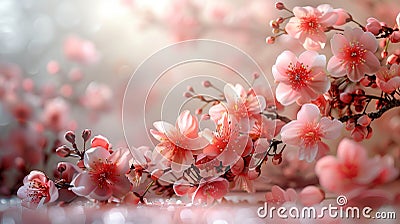 A close up of a bunch of pink flowers Stock Photo