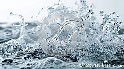 A close up of a bunch of water that is being thrown, AI Stock Photo