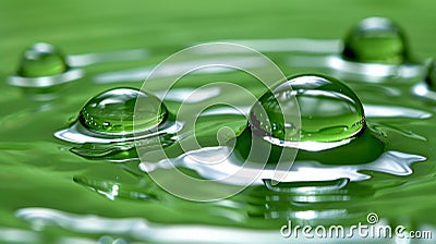 A close up of a bunch of water droplets in the middle, AI Stock Photo