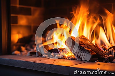 Close up of burning coals from a fire Stock Photo