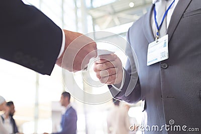 Close-up of business people exchanging business card Stock Photo