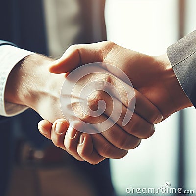 Close-up of business people shaking hands. Image is intentionally toned. Stock Photo