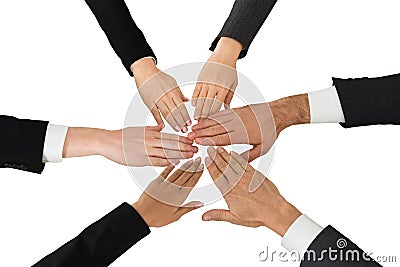 Close-up of businesspeople hands Stock Photo