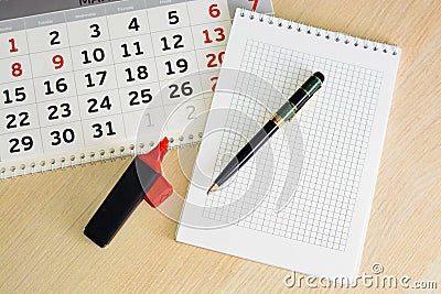 Close-up calendar. concept planning, count the days, time management Stock Photo