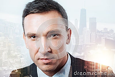 Close up of a calm serious man Stock Photo