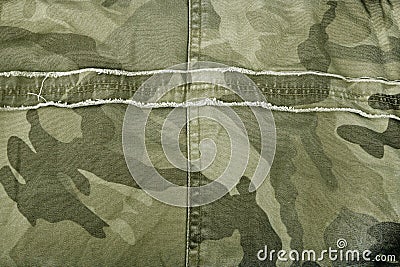 Camouflage textured fabric wavy background Stock Photo