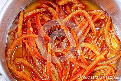 Close-up of candied orange and lemon peels Stock Photo