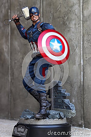 Close up of Captain America Civil War superheros figure action Editorial Stock Photo